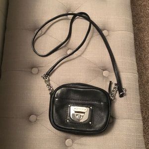 Calvin Klein black leather crossbody purse